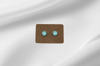 Small Glitter Teal Crystal Studs