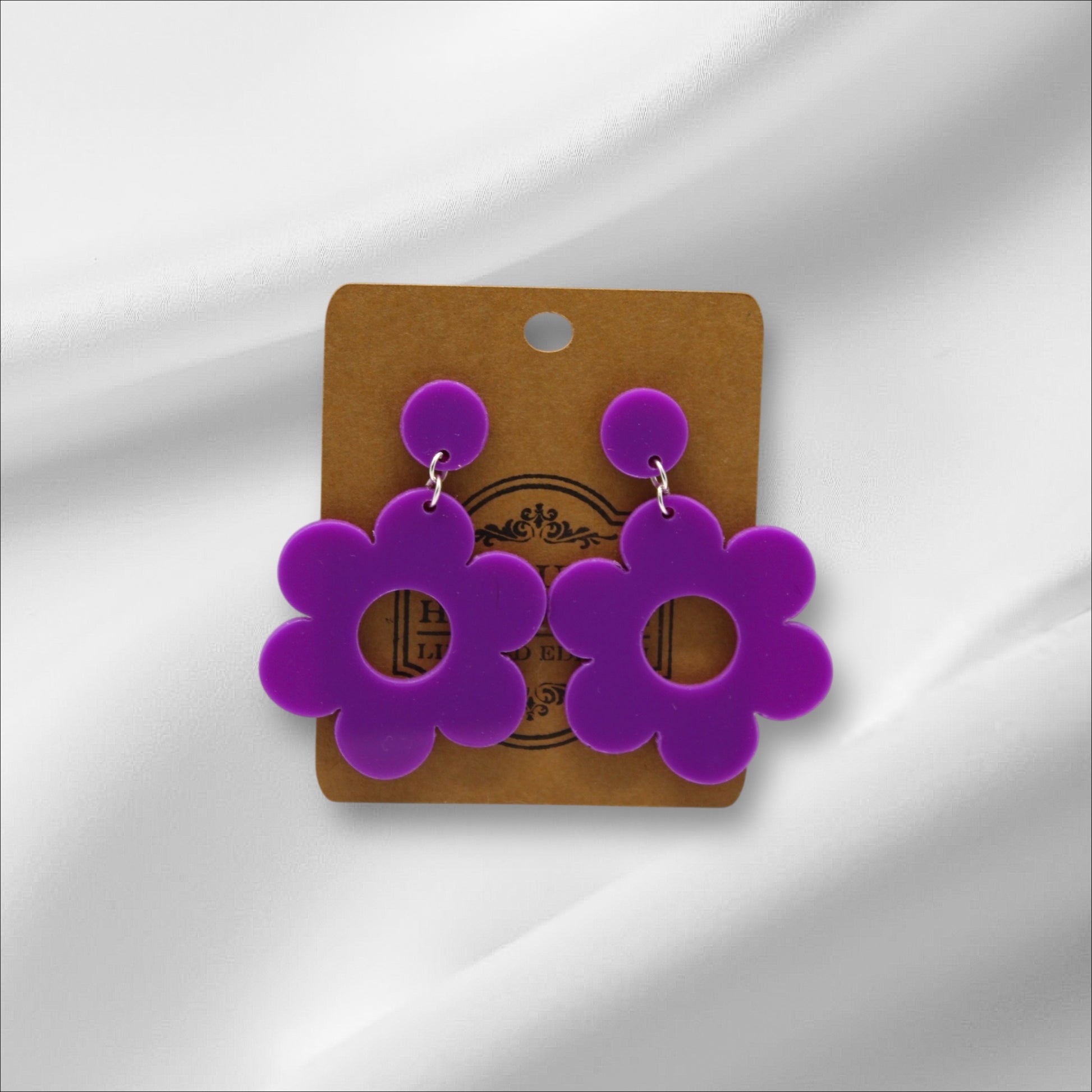 Purple Acrylic Daisy Earring