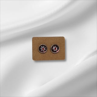 Red Funky Flower Studs