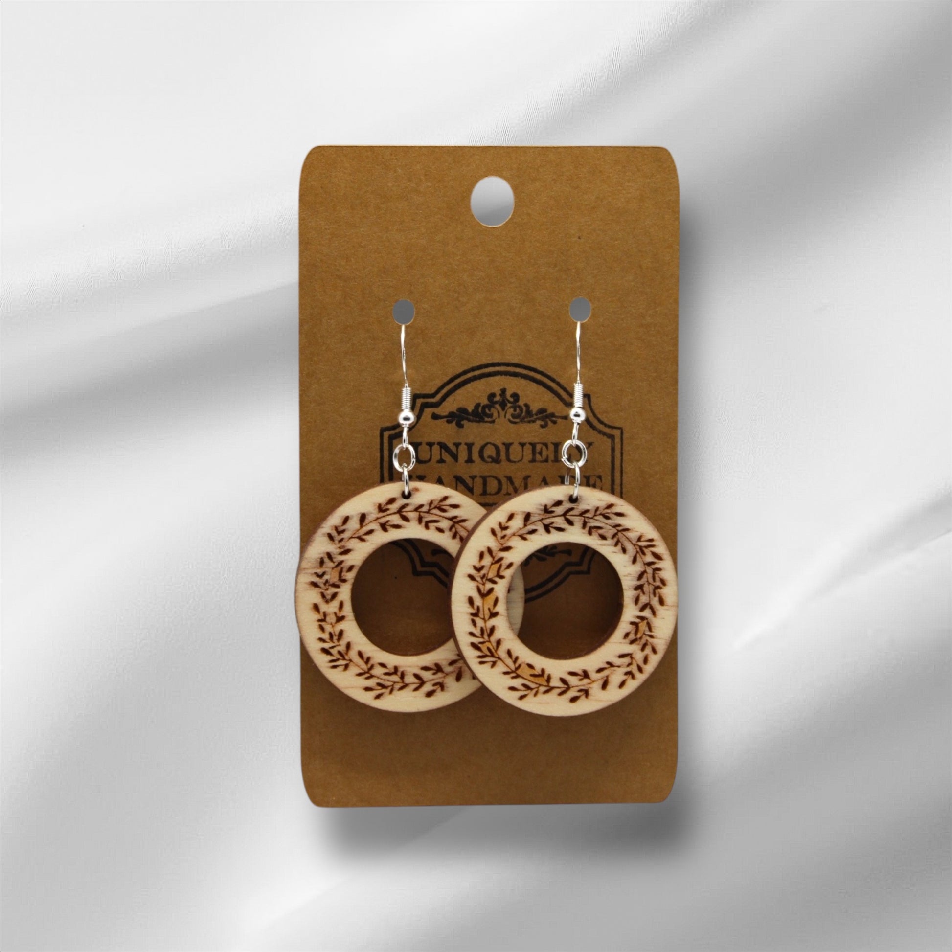 Wooden Wreath Earring
