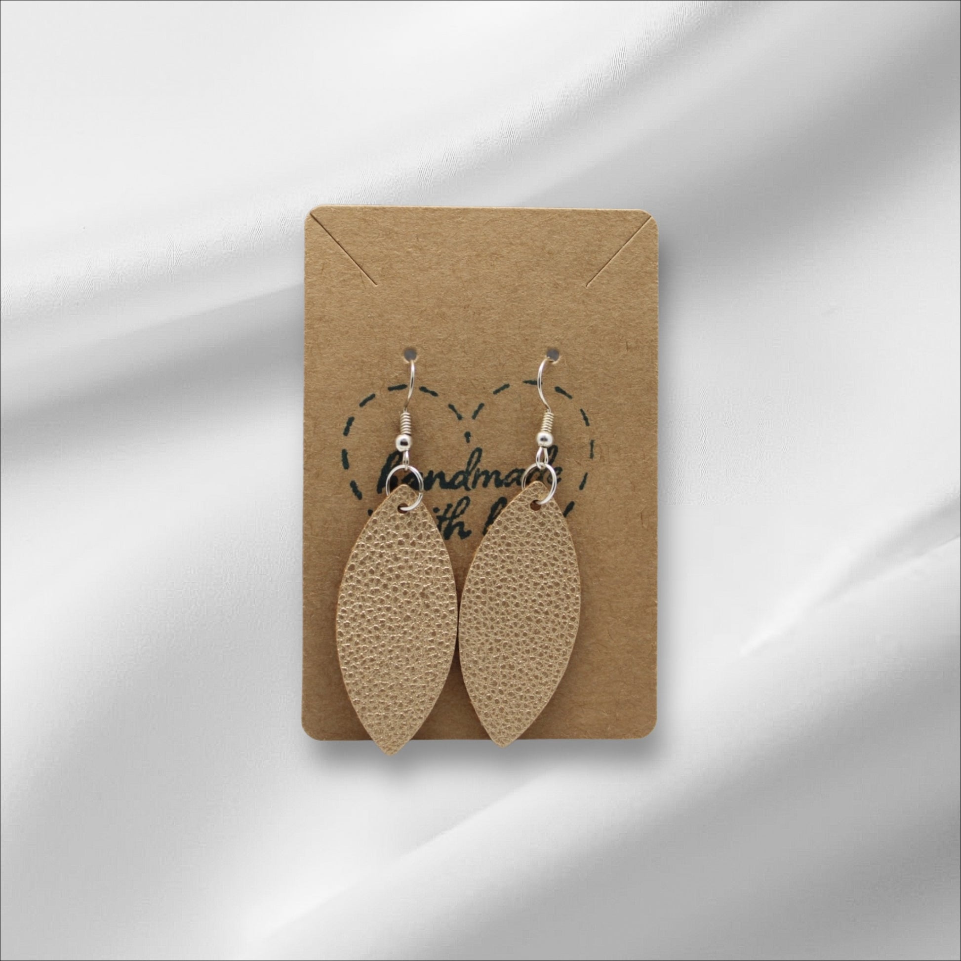 Gold Faux Leather Earring