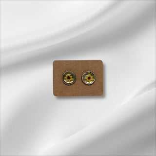 Yellow Funky Flower Studs