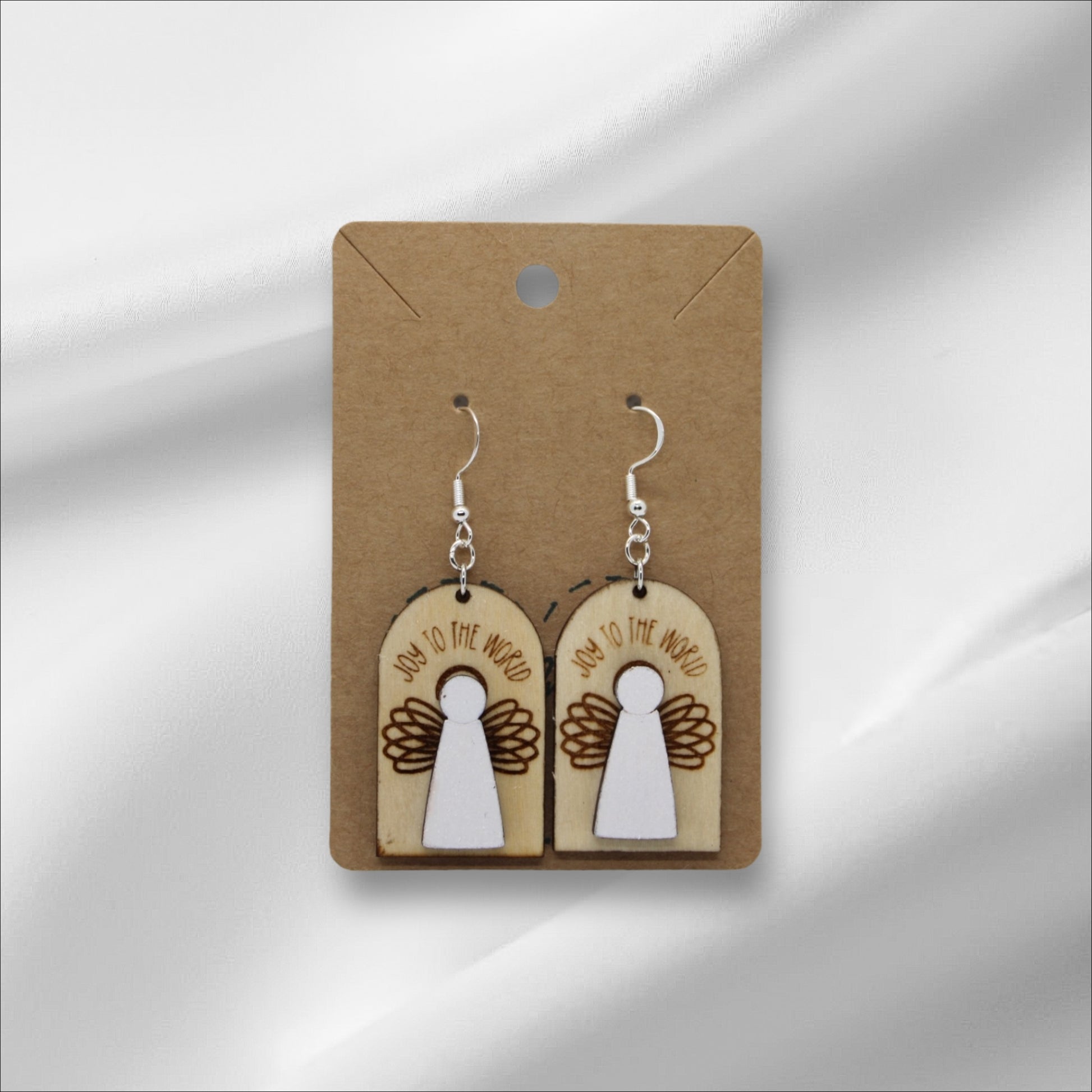 Wooden Angel Earring