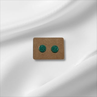 Medium Cyan Crystal Studs