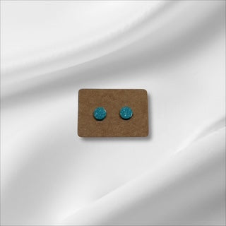 Small Cyan Crystal Studs