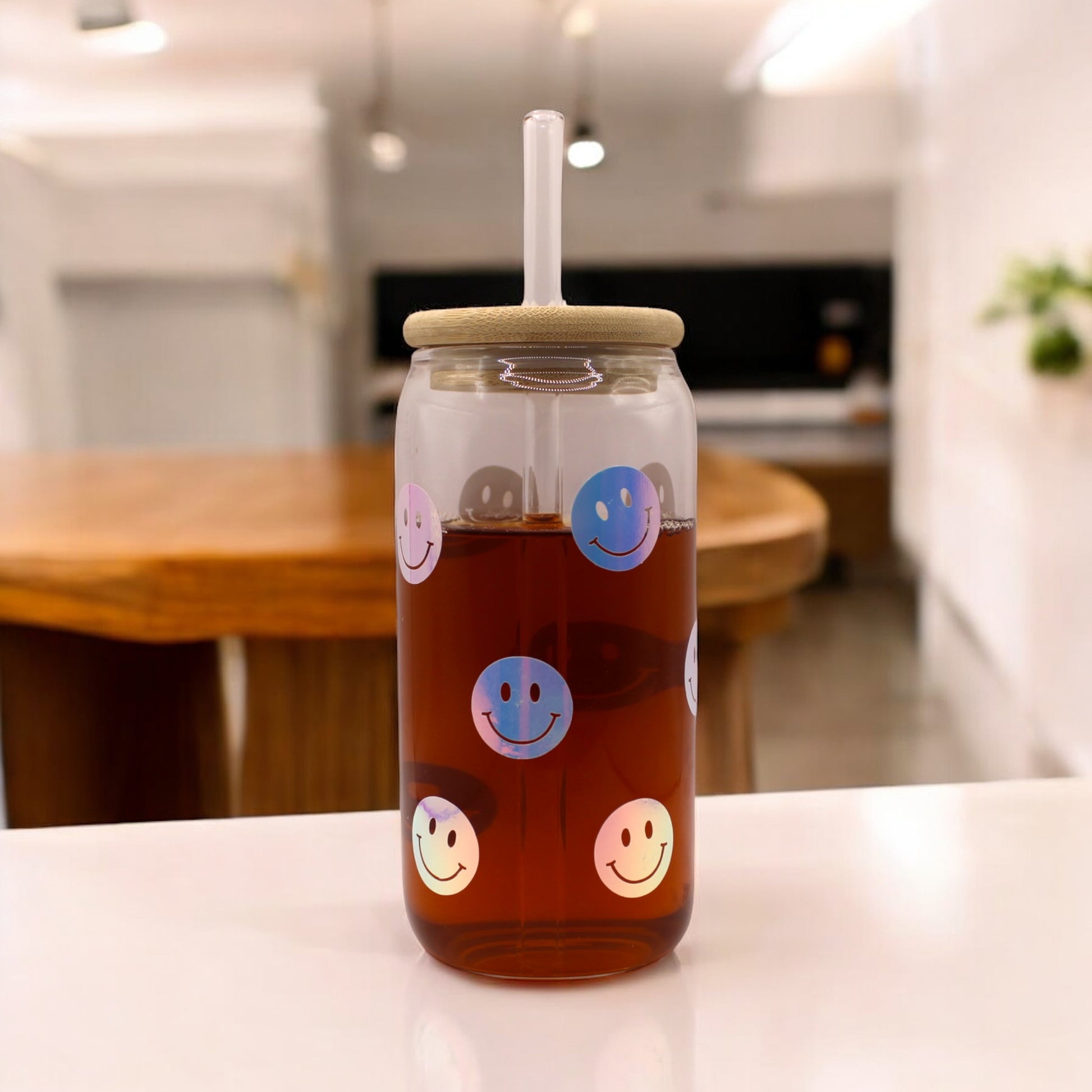 Holographic Smiley Face Tumbler