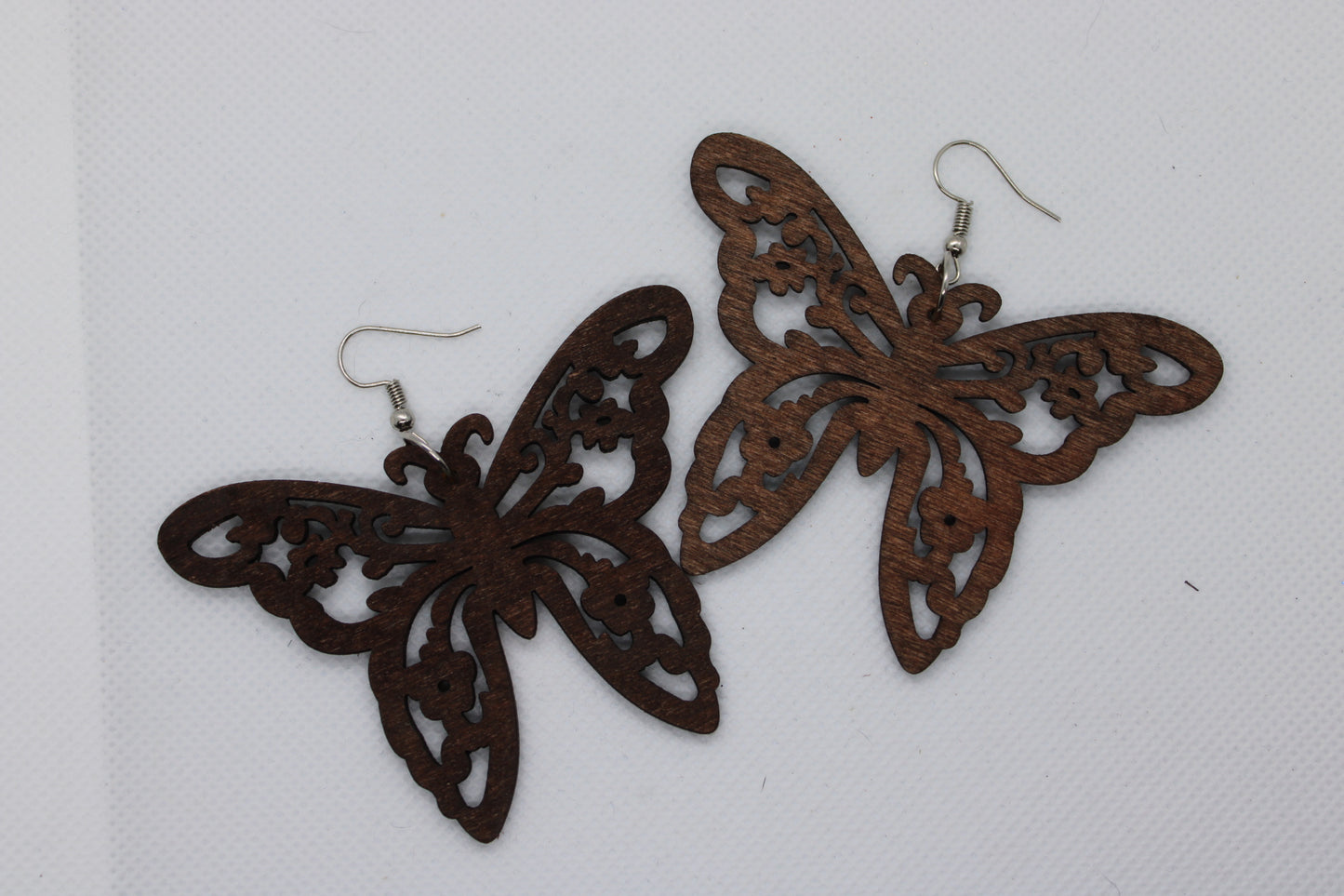 Large Wooden Butterfly Earring