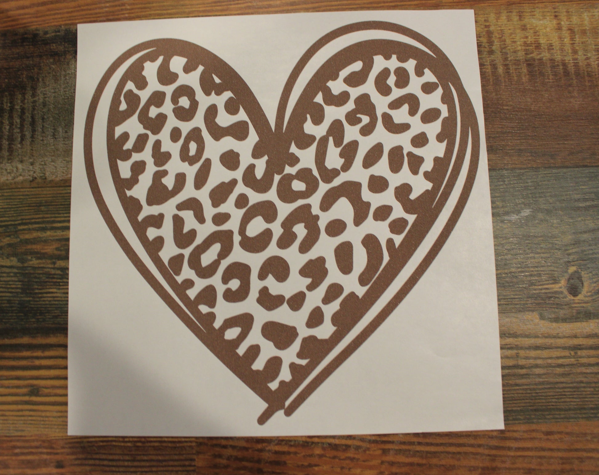 Rose Gold Leopard Heart