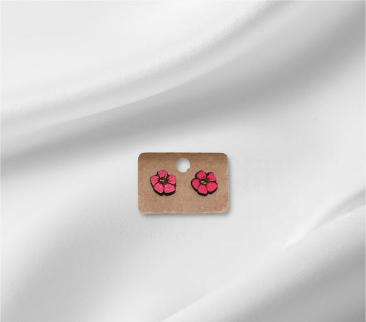 Red Beach Flower Stud