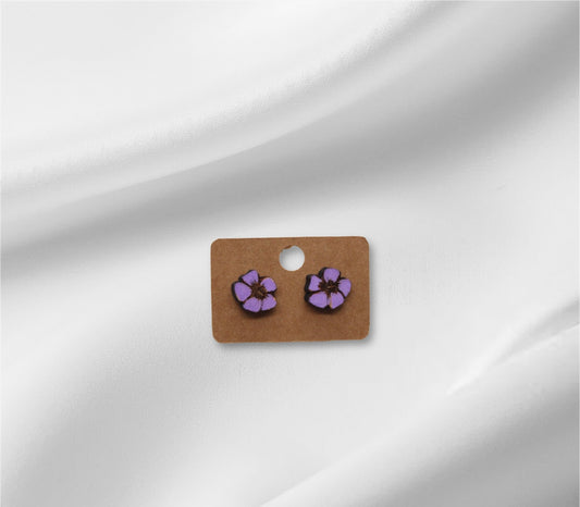 Purple Beach Flower Stud