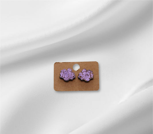 Purple Flower Stud