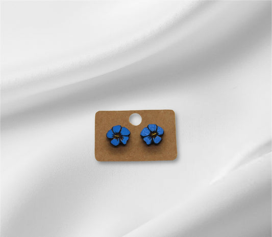 Blue Beach Flower Stud