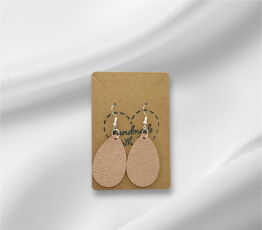 Small Gold Faux Leather Earring