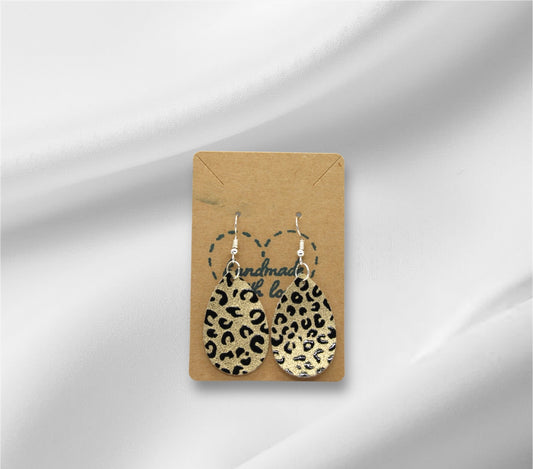 Small Gold Cheetah Print Earring