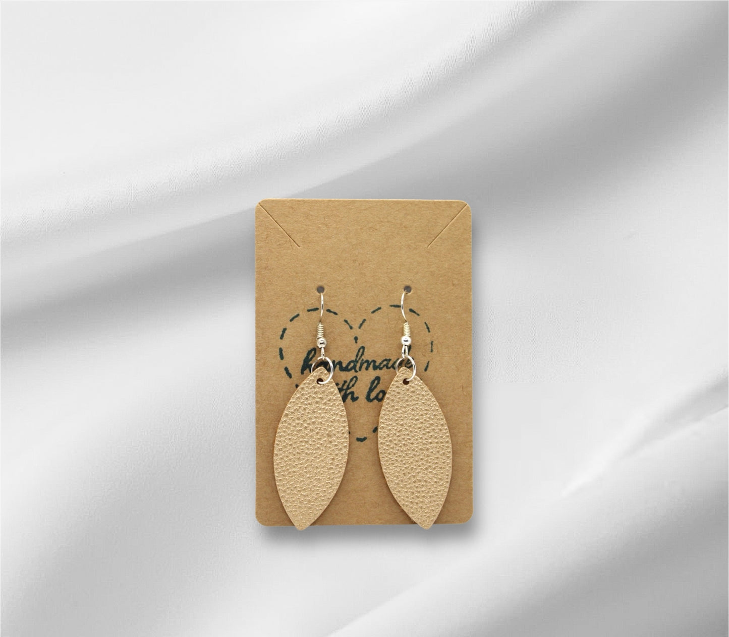 Gold Faux Leather Earring