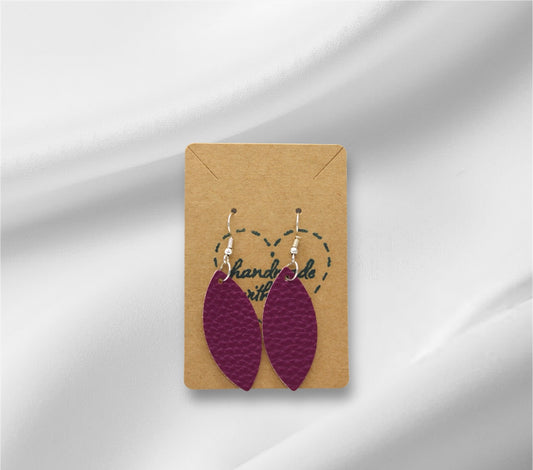 Purple Faux Leather Earring