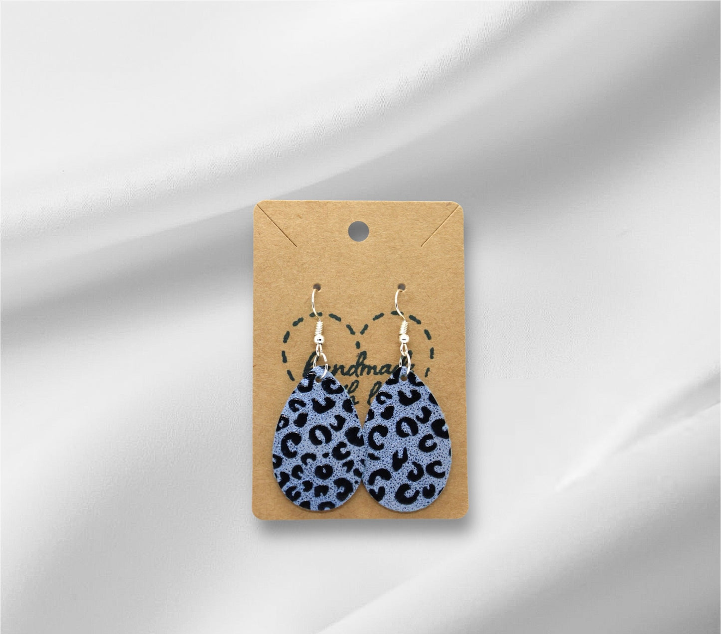 Small Blue Cheetah Print Earring