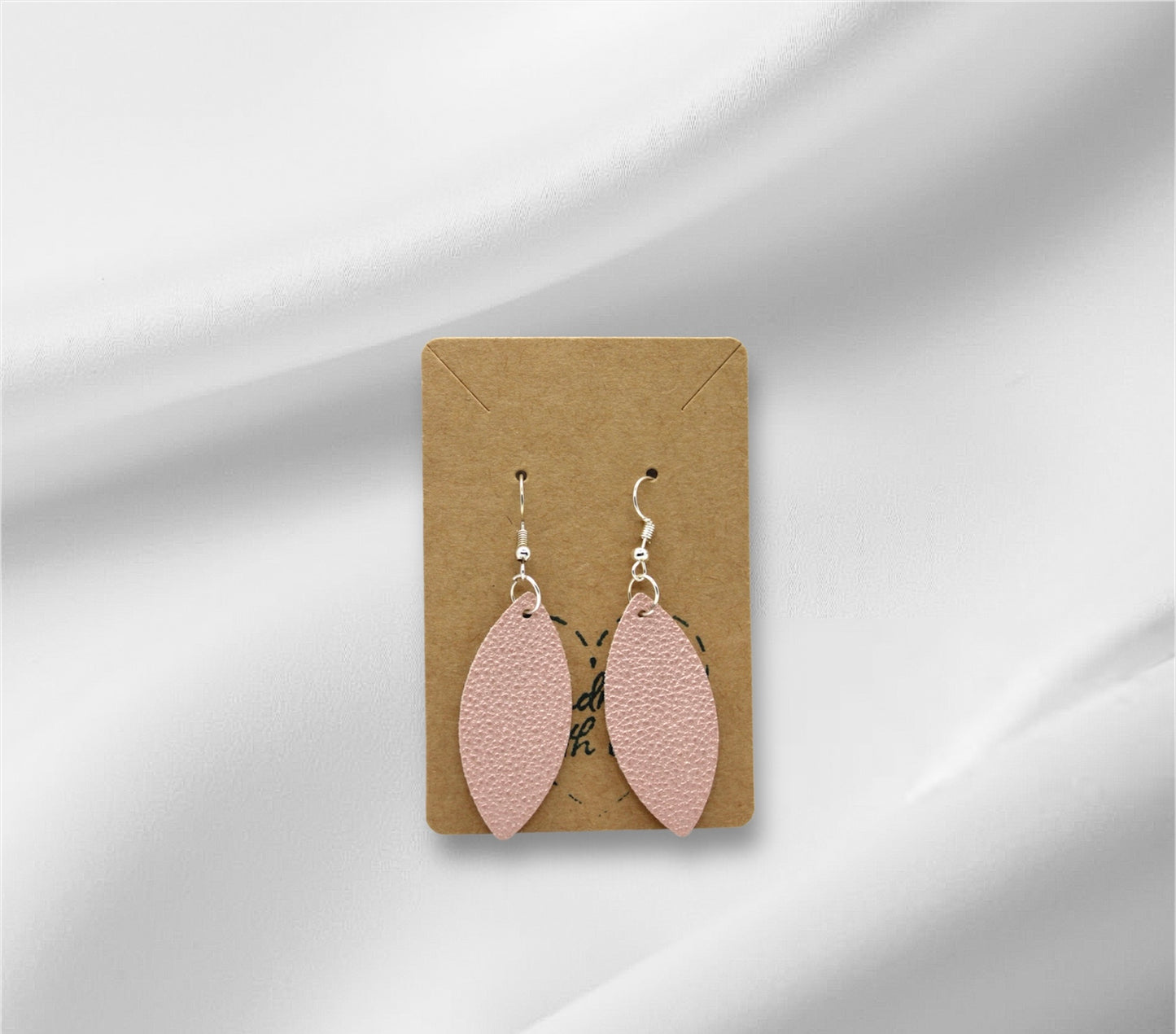 Pink Faux Leather Earring