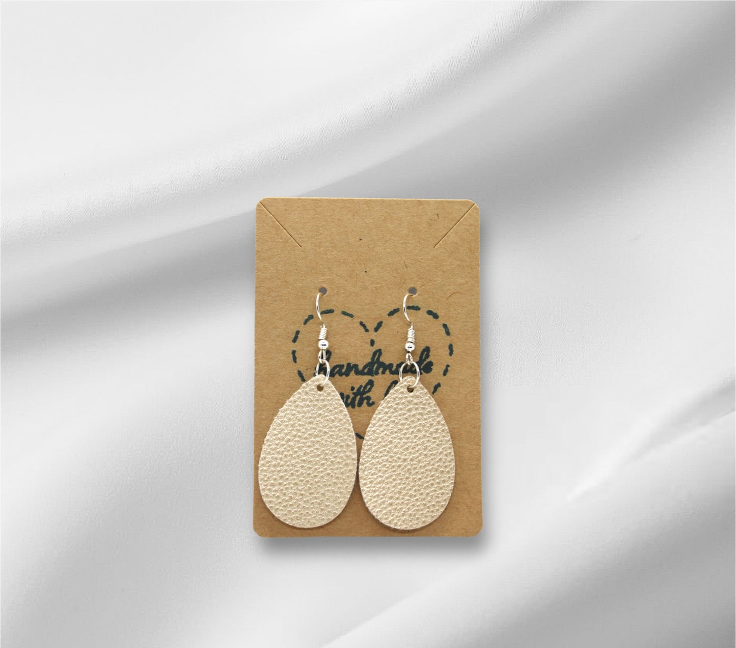 Small Yellow Gold Faux Leather Earring