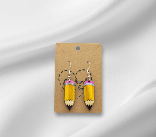 Wooden Pencil Earring