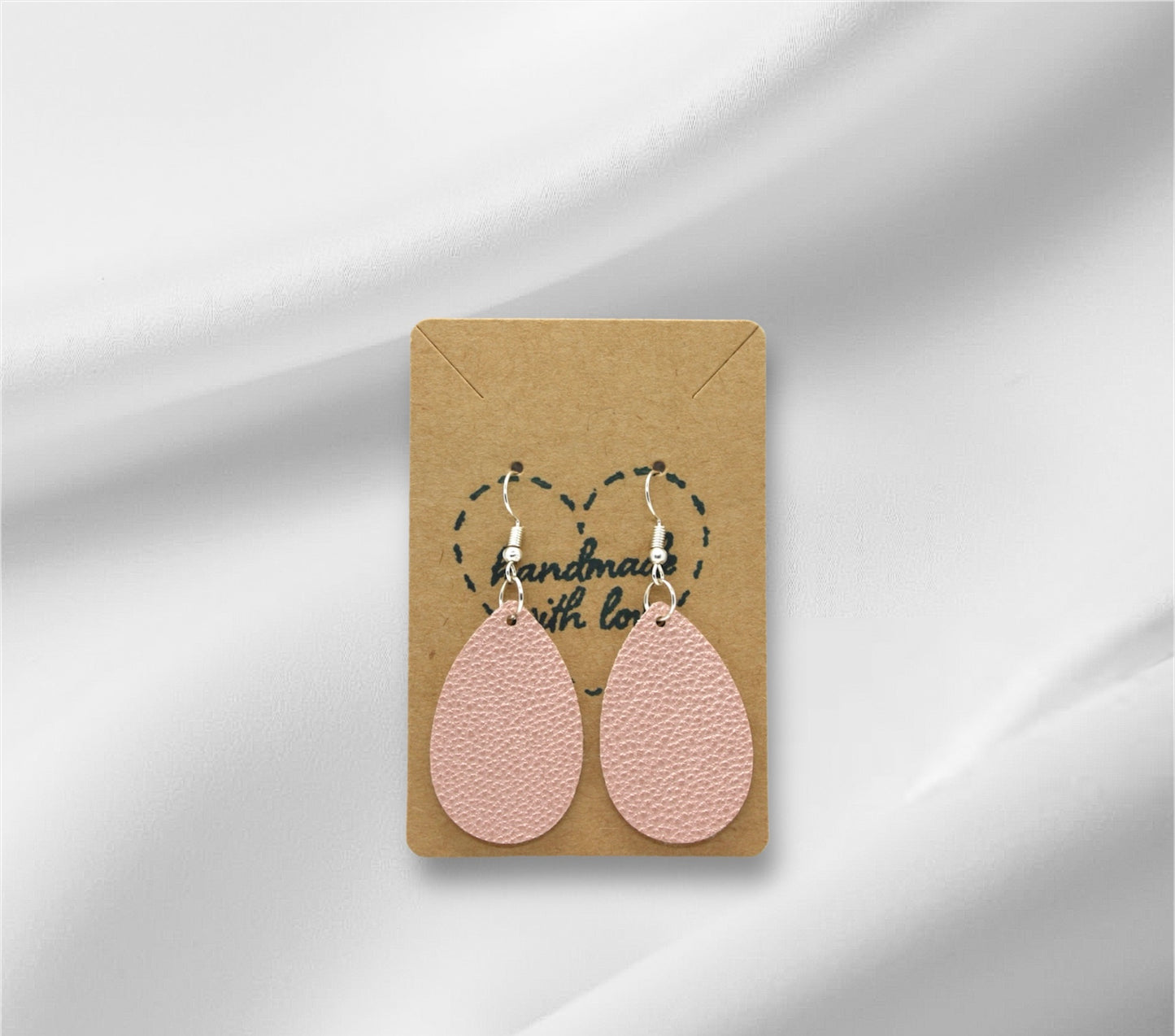 Small Pink Faux Leather Earring