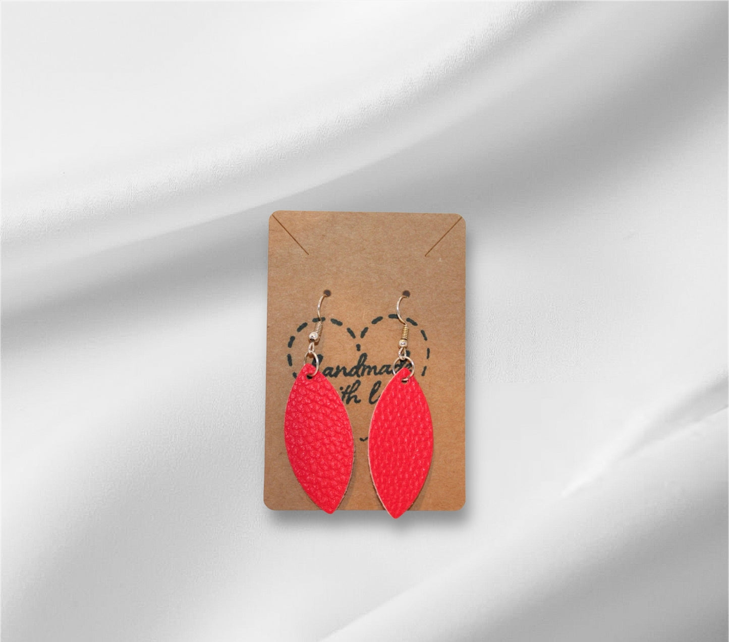 Pink Faux Leather Earring