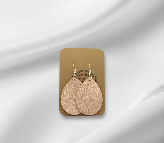 Large Rose Gold Faux Leather Earring