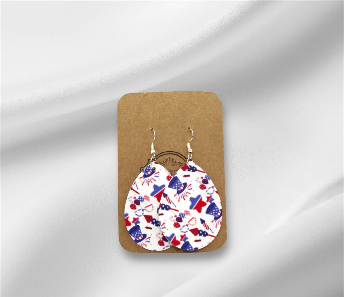 Large 4h of July Earring
