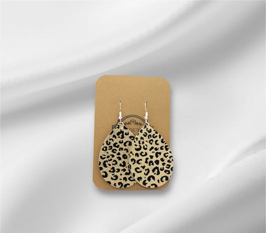 Large Gold Cheetah Print Earring