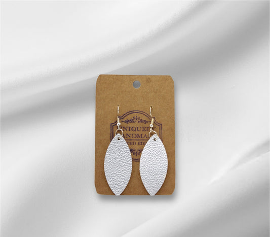 Silver Faux Lather Earring