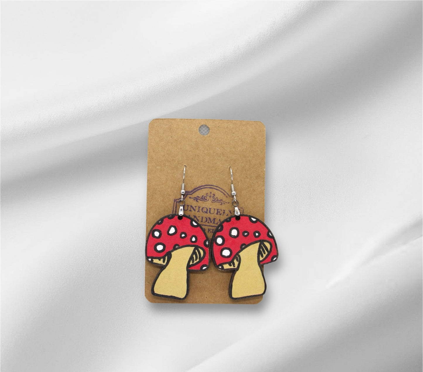 Wooden Mushroom Earring