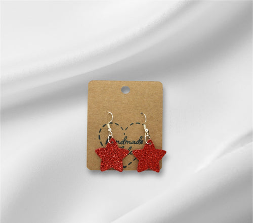 4th of July Glitter Star Shape Earring