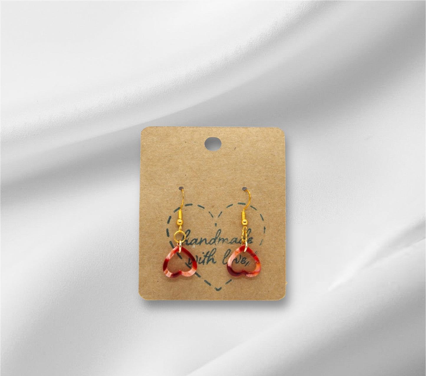 Small Red Heart Earring