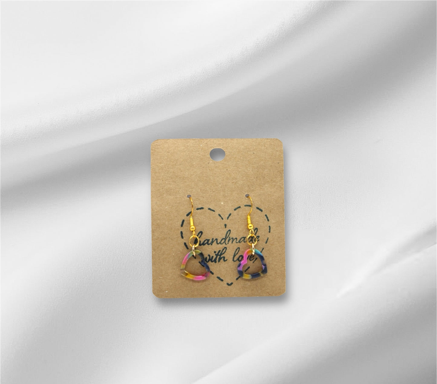 Small Colorful Heart Earring