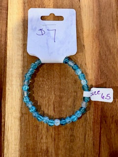 Crystal Aqua Spark Bracelet (Size 6.5)