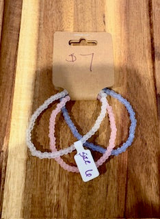 Pastel Frosted Bead Bracelet Bundle (Size 6)