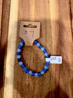 Ocean Mist Blue Beaded Bracelet (Size 6)