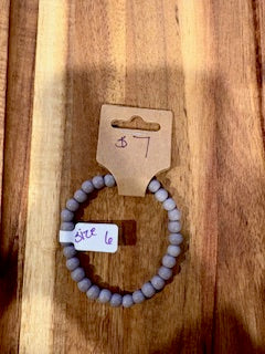 Stone Gray Frosted Bead Bracelet (Size 6)
