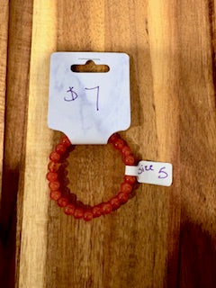 Rustic Red Beaded Bracelet (Size 5)