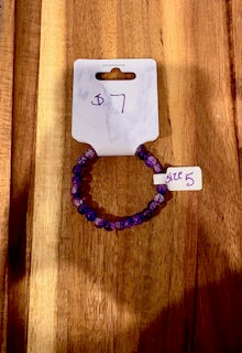 Royal Amethyst Beaded Bracelet (Size 5)