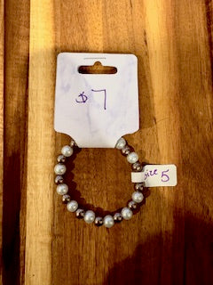 Pearl & Silver Elegance Bracelet (Size 5)