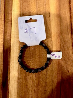 Midnight Stone Beaded Bracelet (Size 5.5)