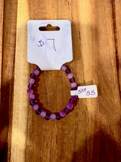 Royal Amethyst Beaded Bracelet (Size 5.5)