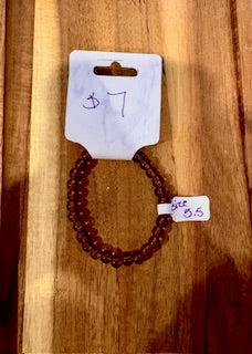 Amber Glow Beaded Bracelet (Size 5.5)