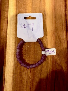 Plum Frosted Beaded Bracelet (Size 5.5)
