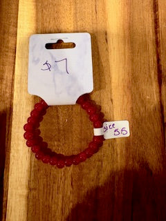 Ruby Frost Beaded Bracelet (Size 5.5)