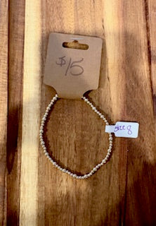 Delicate Gold Beaded Bracelet (Size 8)