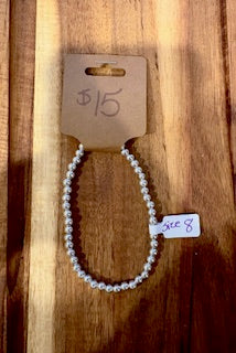 Classic Silver Beaded Bracelet (Size 8)