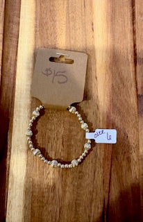 Textured Gold Beaded Bracelet (Size 6)