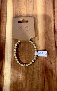 Classic Gold Beaded Bracelet (Size 6)